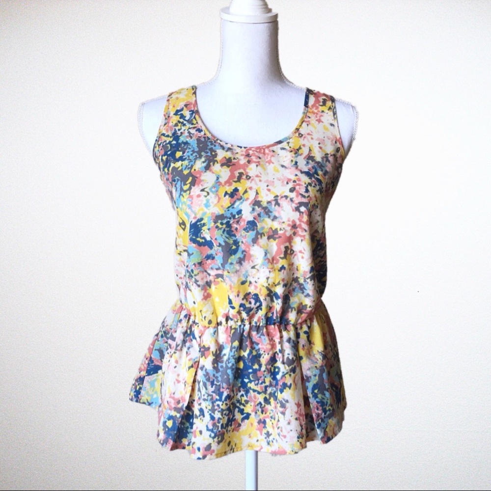Daniel Rainn Multicolor Peplum Blouse - Small